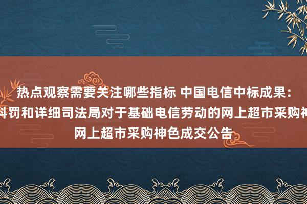 热点观察需要关注哪些指标 中国电信中标成果：安乡县城市科罚和详细司法局对于基础电信劳动的网上超市采购神色成交公告