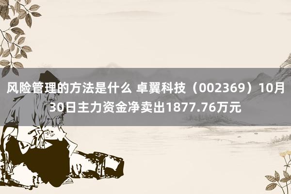 风险管理的方法是什么 卓翼科技（002369）10月30日主力资金净卖出1877.76万元