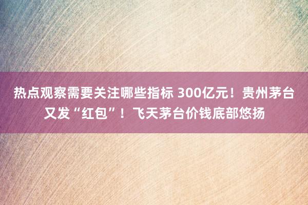 热点观察需要关注哪些指标 300亿元！贵州茅台又发“红包”！飞天茅台价钱底部悠扬