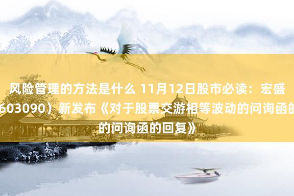 风险管理的方法是什么 11月12日股市必读：宏盛股份（603090）新发布《对于股票交游相等波动的问询函的回复》