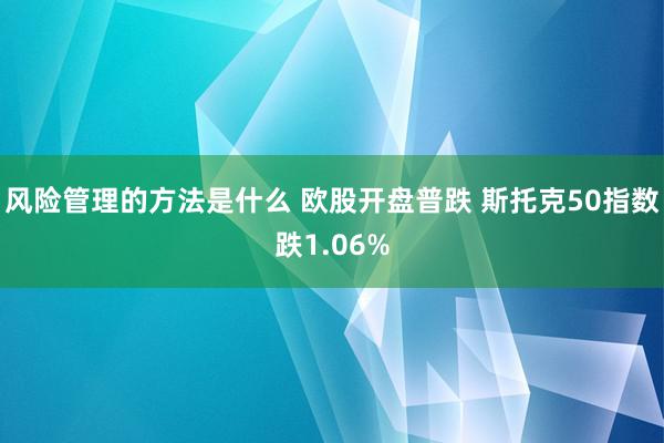 风险管理的方法是什么 欧股开盘普跌 斯托克50指数跌1.06%