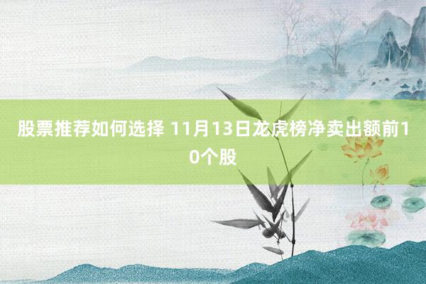 股票推荐如何选择 11月13日龙虎榜净卖出额前10个股