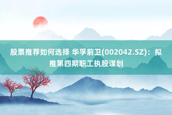 股票推荐如何选择 华孚前卫(002042.SZ)：拟推第四期职工执股谋划