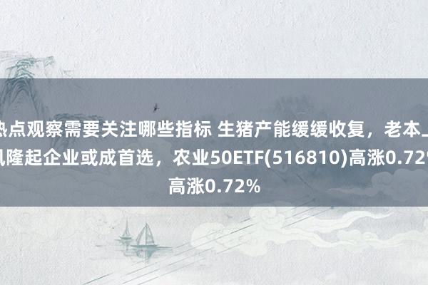 热点观察需要关注哪些指标 生猪产能缓缓收复，老本上风隆起企业或成首选，农业50ETF(516810)高涨0.72%