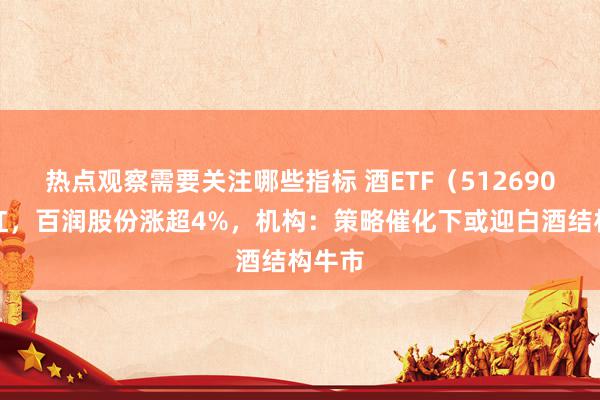 热点观察需要关注哪些指标 酒ETF（512690）飘红，百润股份涨超4%，机构：策略催化下或迎白酒结构牛市