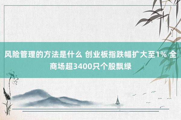 风险管理的方法是什么 创业板指跌幅扩大至1% 全商场超3400只个股飘绿