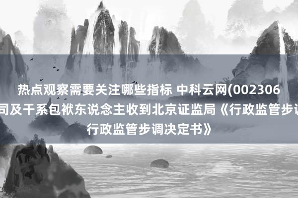 热点观察需要关注哪些指标 中科云网(002306.SZ)：公司及干系包袱东说念主收到北京证监局《行政监管步调决定书》