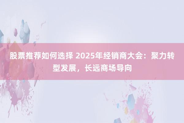 股票推荐如何选择 2025年经销商大会：聚力转型发展，长远商场导向