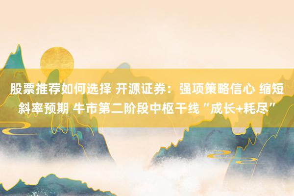 股票推荐如何选择 开源证券：强项策略信心 缩短斜率预期 牛市第二阶段中枢干线“成长+耗尽”