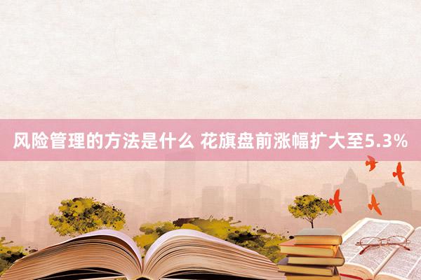 风险管理的方法是什么 花旗盘前涨幅扩大至5.3%