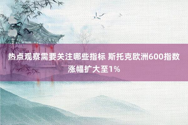 热点观察需要关注哪些指标 斯托克欧洲600指数涨幅扩大至1%