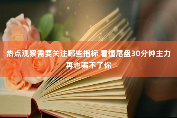 热点观察需要关注哪些指标 看懂尾盘30分钟主力再也骗不了你