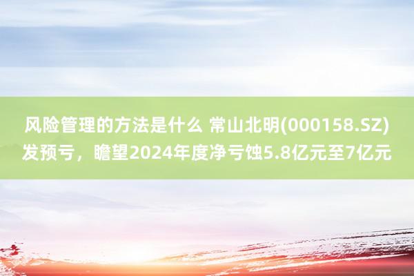 风险管理的方法是什么 常山北明(000158.SZ)发预亏，瞻望2024年度净亏蚀5.8亿元至7亿元