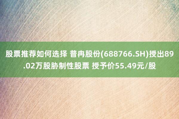 股票推荐如何选择 普冉股份(688766.SH)授出89.02万股胁制性股票 授予价55.49元/股