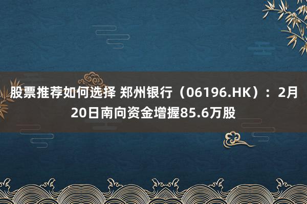 股票推荐如何选择 郑州银行（06196.HK）：2月20日南向资金增握85.6万股