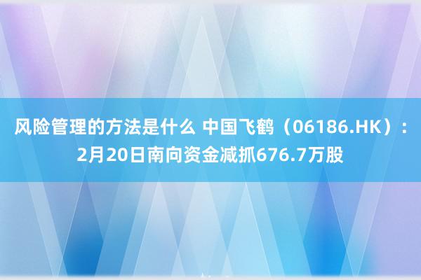 风险管理的方法是什么 中国飞鹤（06186.HK）：2月20日南向资金减抓676.7万股