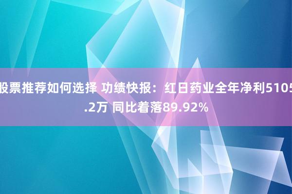 股票推荐如何选择 功绩快报：红日药业全年净利5105.2万 同比着落89.92%