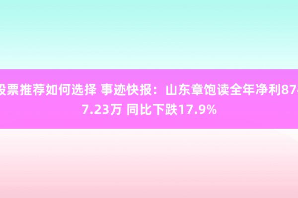 股票推荐如何选择 事迹快报：山东章饱读全年净利8747.23万 同比下跌17.9%