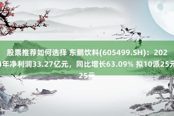 股票推荐如何选择 东鹏饮料(605499.SH)：2024年净利润33.27亿元，同比增长63.09% 拟10派25元